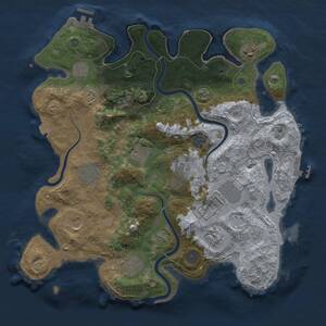 Thumbnail Rust Map: Procedural Map, Size: 3800, Seed: 1918606313, 18 Monuments