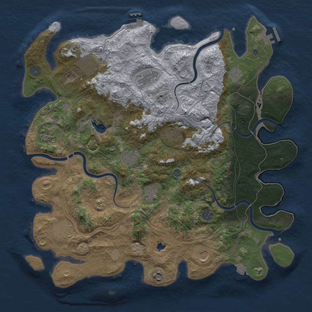 Rust Map: Procedural Map, Size: 4250, Seed: 1624609112, 19 Monuments