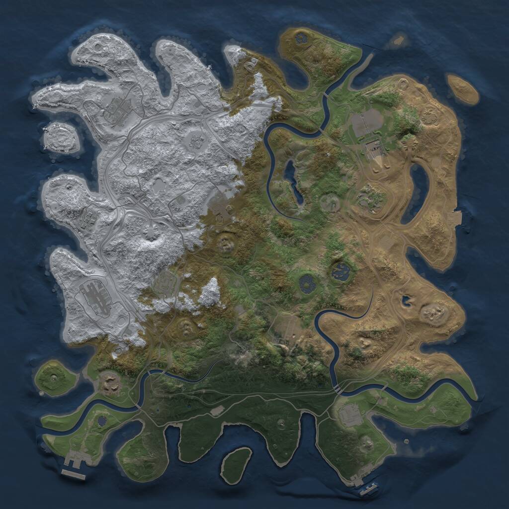 Rust Map: Procedural Map, Size: 4250, Seed: 1359904060, 16 Monuments