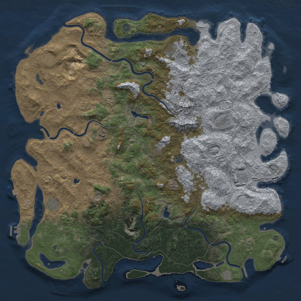 Rust Map: Procedural Map, Size: 6000, Seed: 1751509292, 17 Monuments