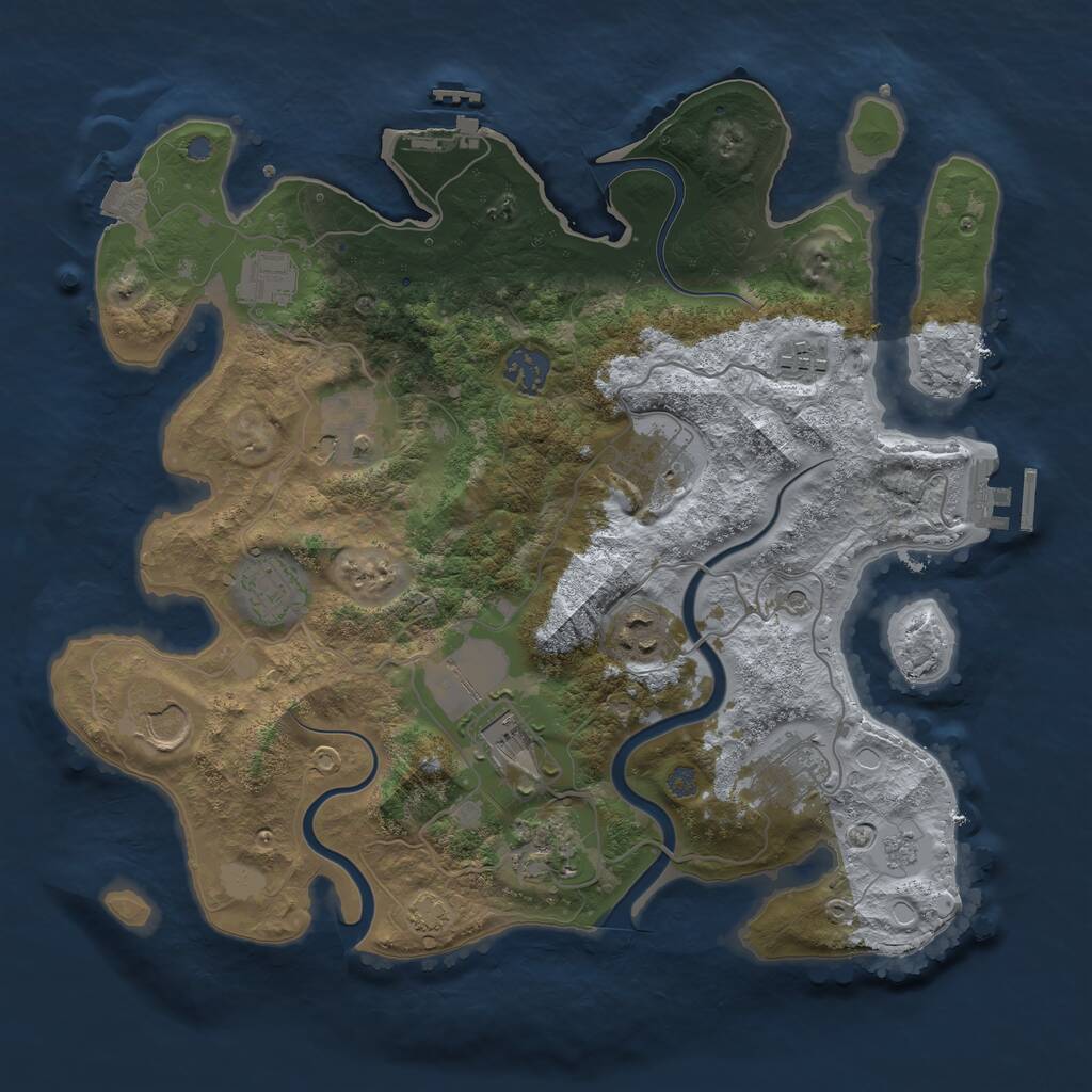 Rust Map: Procedural Map, Size: 3500, Seed: 4323500, 16 Monuments