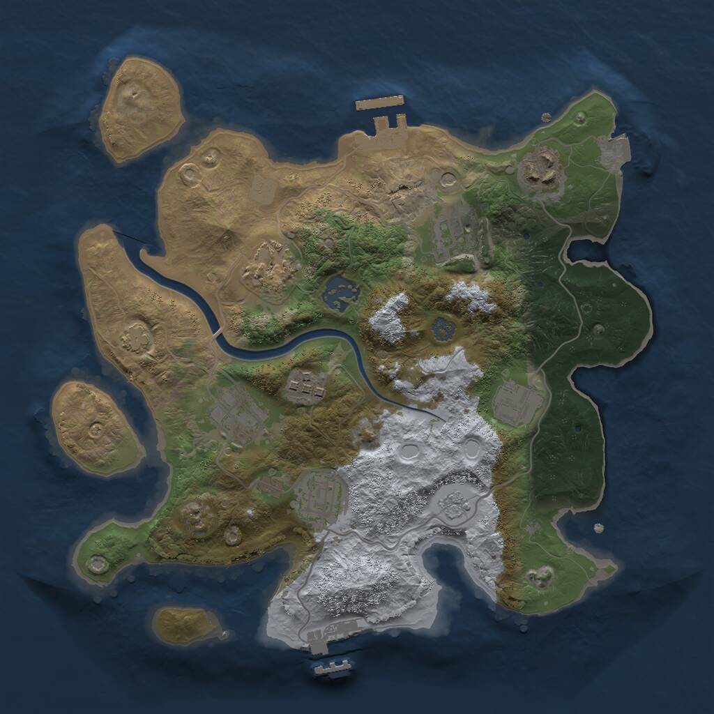 Rust Map: Procedural Map, Size: 3000, Seed: 1138562998, 13 Monuments