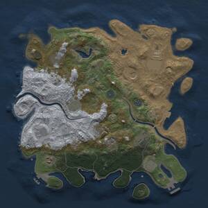 Thumbnail Rust Map: Procedural Map, Size: 4000, Seed: 2725841, 19 Monuments