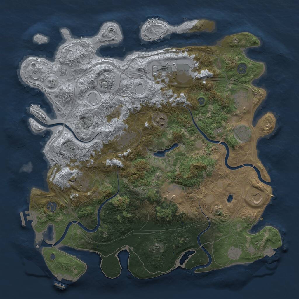 Rust Map: Procedural Map, Size: 4250, Seed: 105475366, 17 Monuments