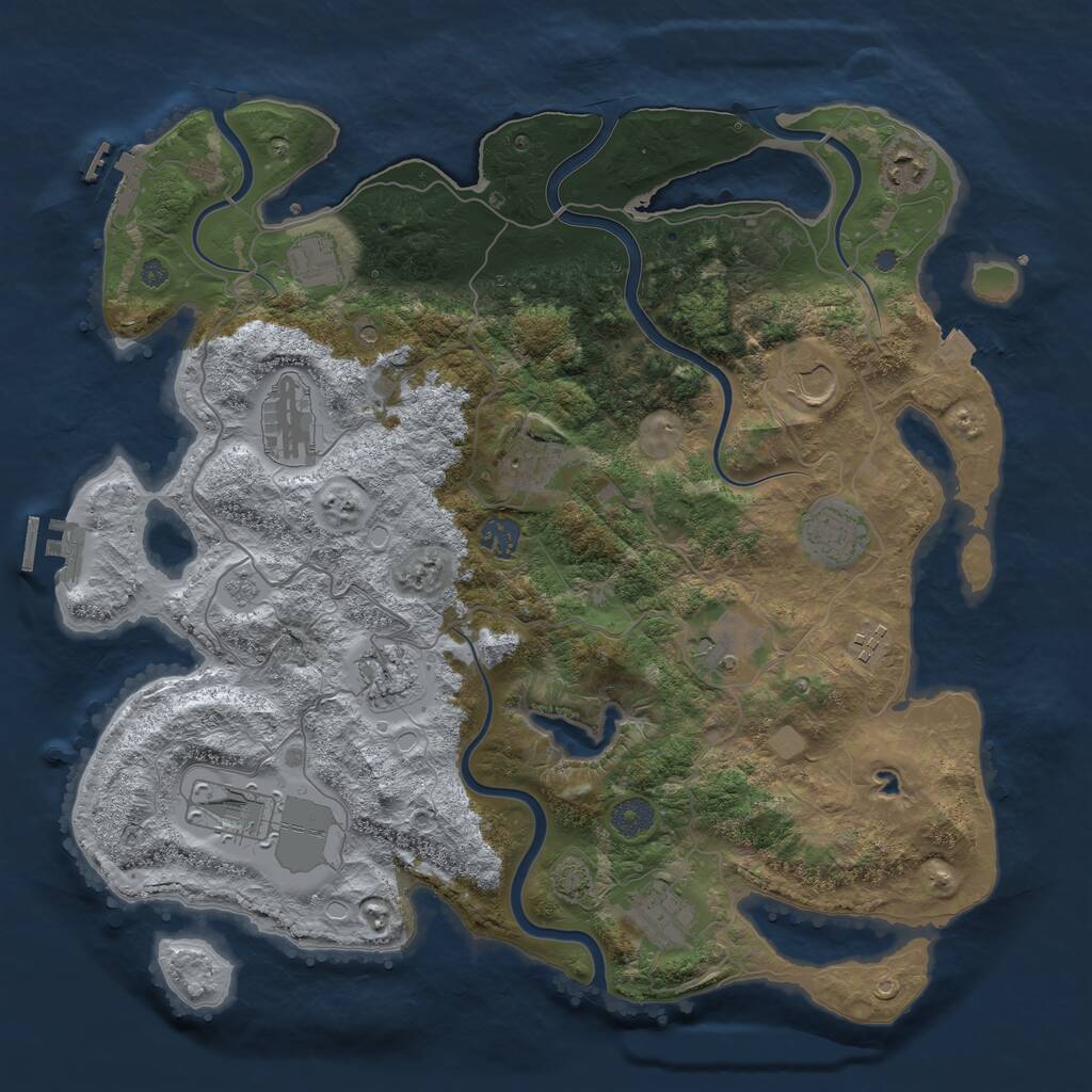 Rust Map: Procedural Map, Size: 4000, Seed: 2469964, 19 Monuments