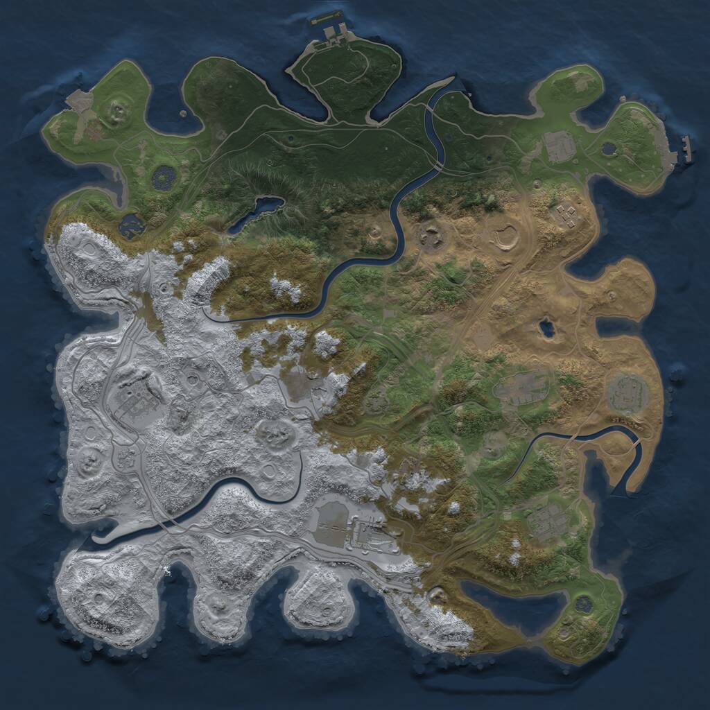 Rust Map: Procedural Map, Size: 4250, Seed: 5647546, 17 Monuments