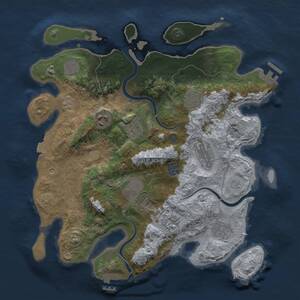 Thumbnail Rust Map: Procedural Map, Size: 3500, Seed: 1823246920, 17 Monuments