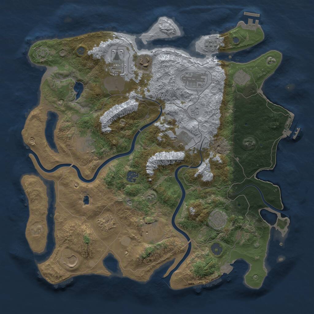 Rust Map: Procedural Map, Size: 4000, Seed: 32534960, 19 Monuments