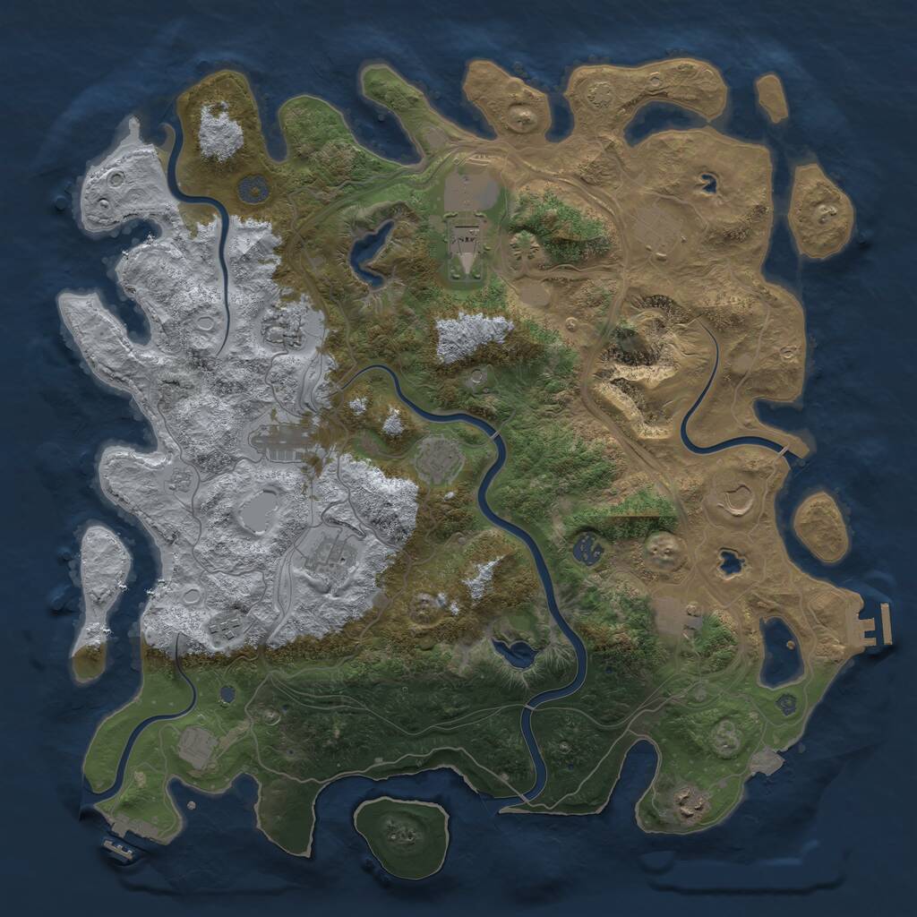 Rust Map: Procedural Map, Size: 4500, Seed: 2069611119, 19 Monuments