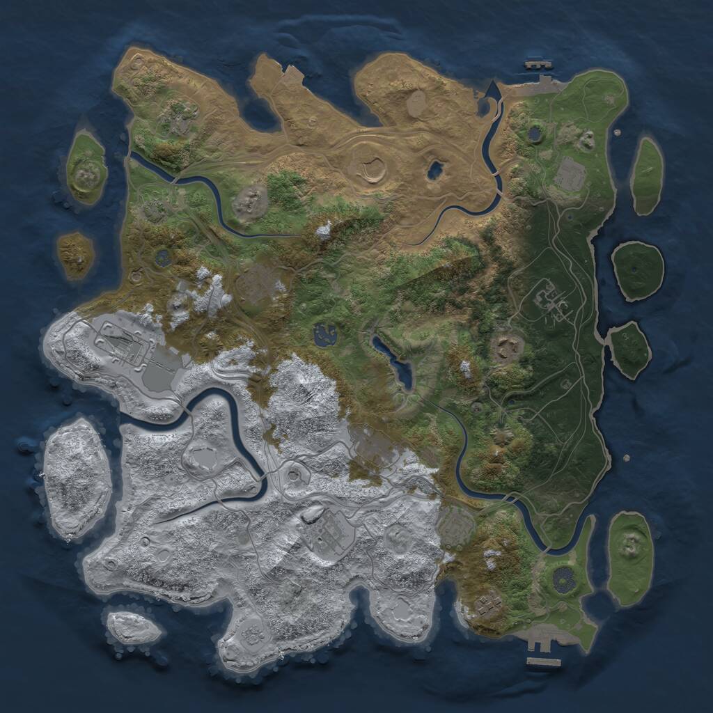Rust Map: Procedural Map, Size: 4250, Seed: 1158316149, 19 Monuments