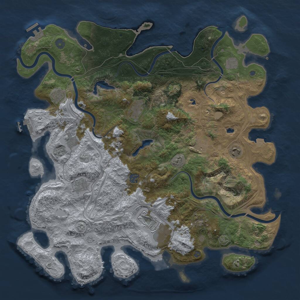 Rust Map: Procedural Map, Size: 4500, Seed: 212324598, 18 Monuments