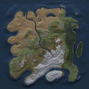 Thumbnail Rust Map: Procedural Map, Size: 3500, Seed: 1849414897, 18 Monuments