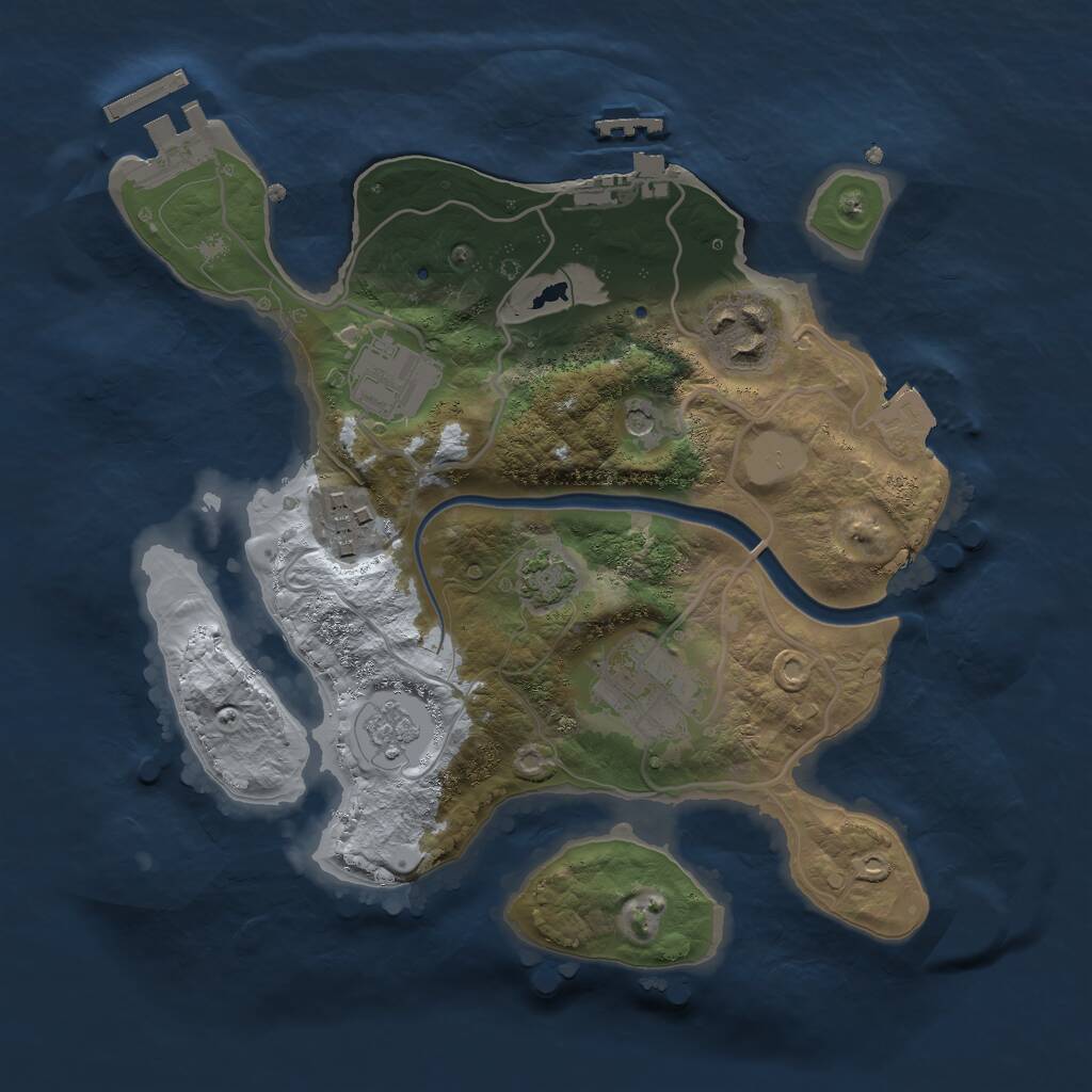 Rust Map: Procedural Map, Size: 2500, Seed: 65157052, 11 Monuments