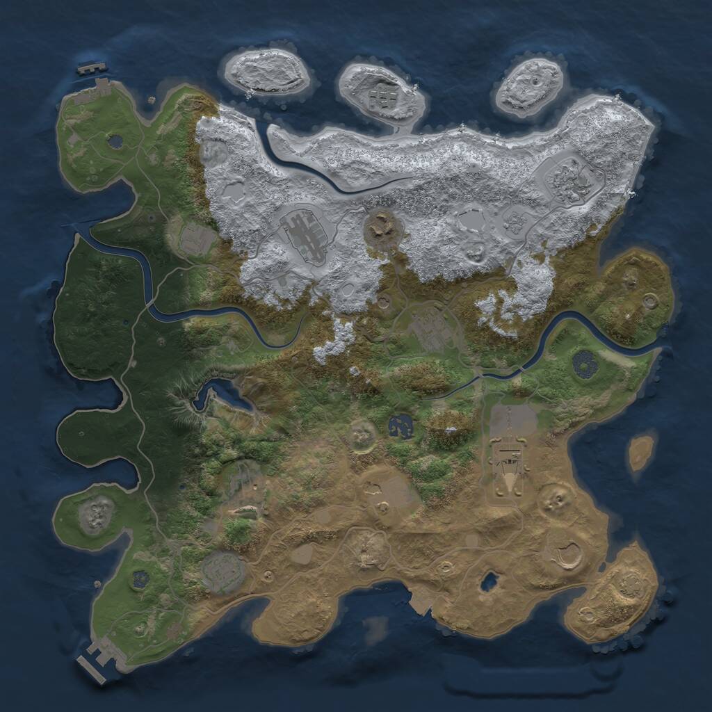 Rust Map: Procedural Map, Size: 4000, Seed: 329599420, 19 Monuments