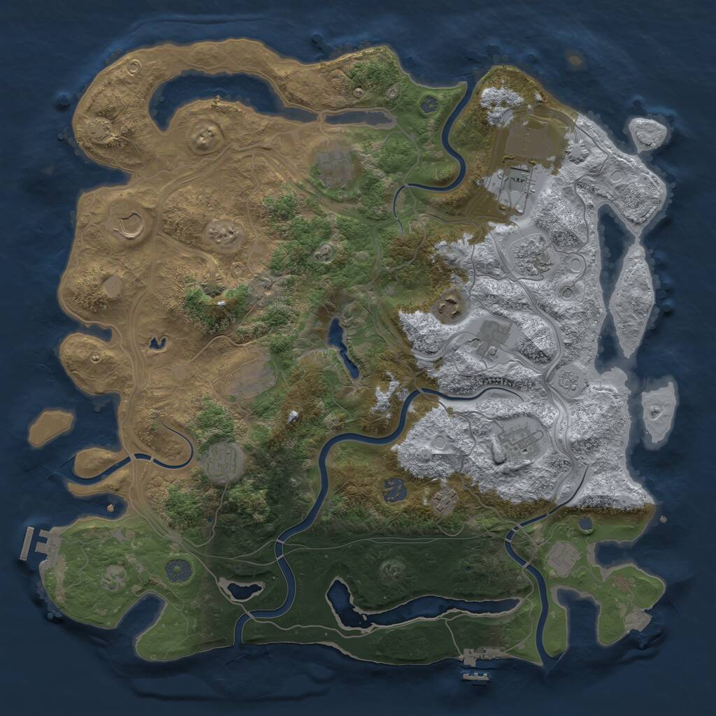 Rust Map: Procedural Map, Size: 4250, Seed: 1869056560, 19 Monuments