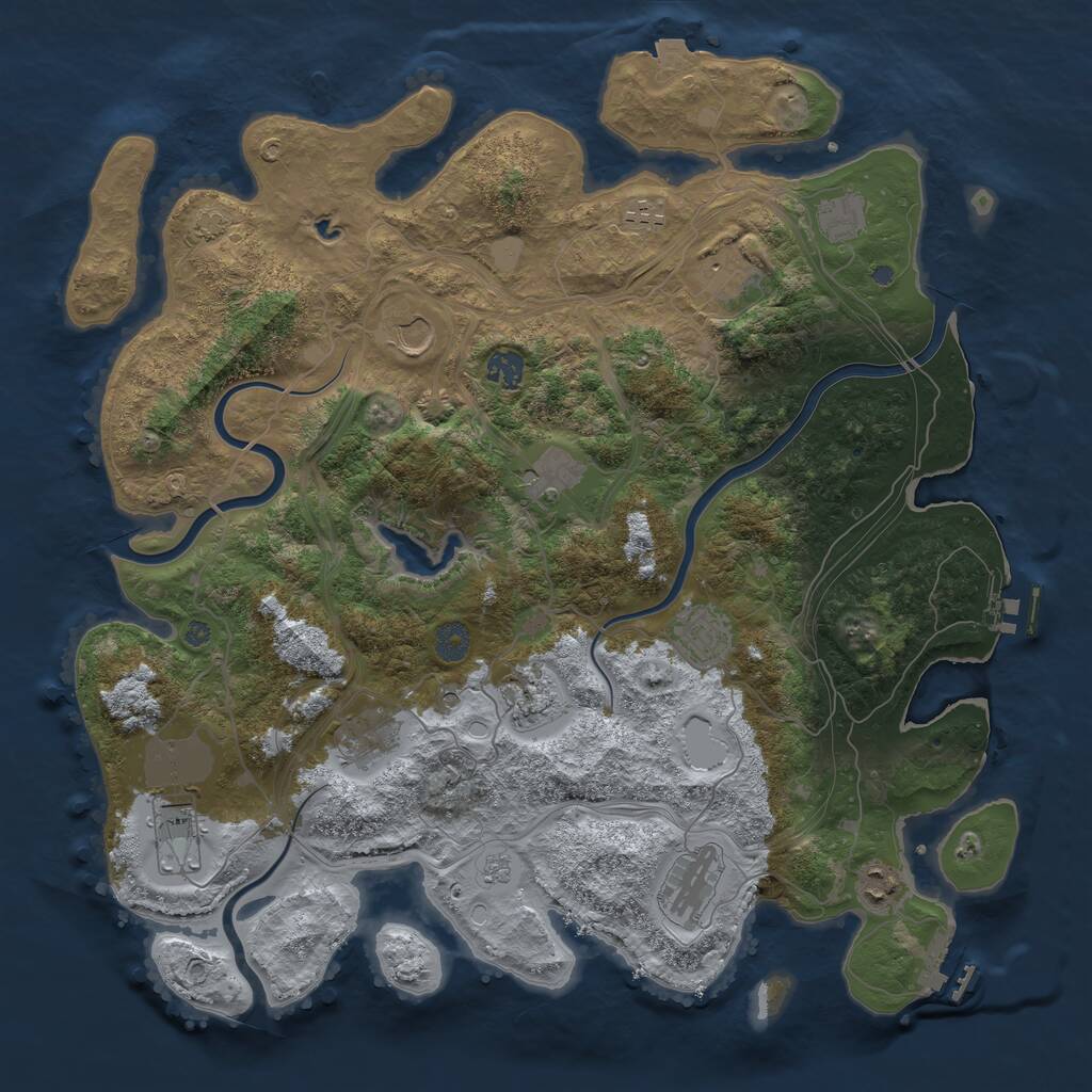 Rust Map: Procedural Map, Size: 4250, Seed: 581982, 17 Monuments