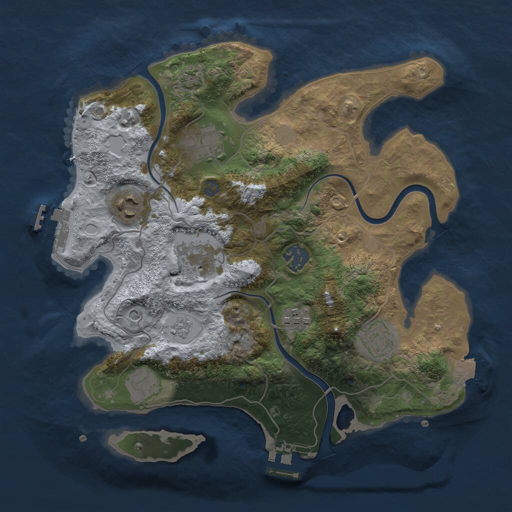 Rust Map: Procedural Map, Size: 3000, Seed: 859859972, 12 Monuments