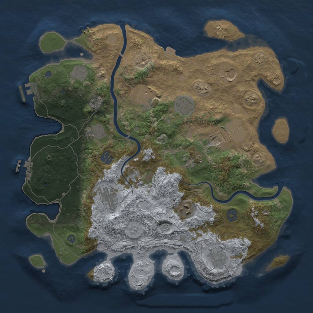 Rust Map: Procedural Map, Size: 3750, Seed: 21347, 19 Monuments