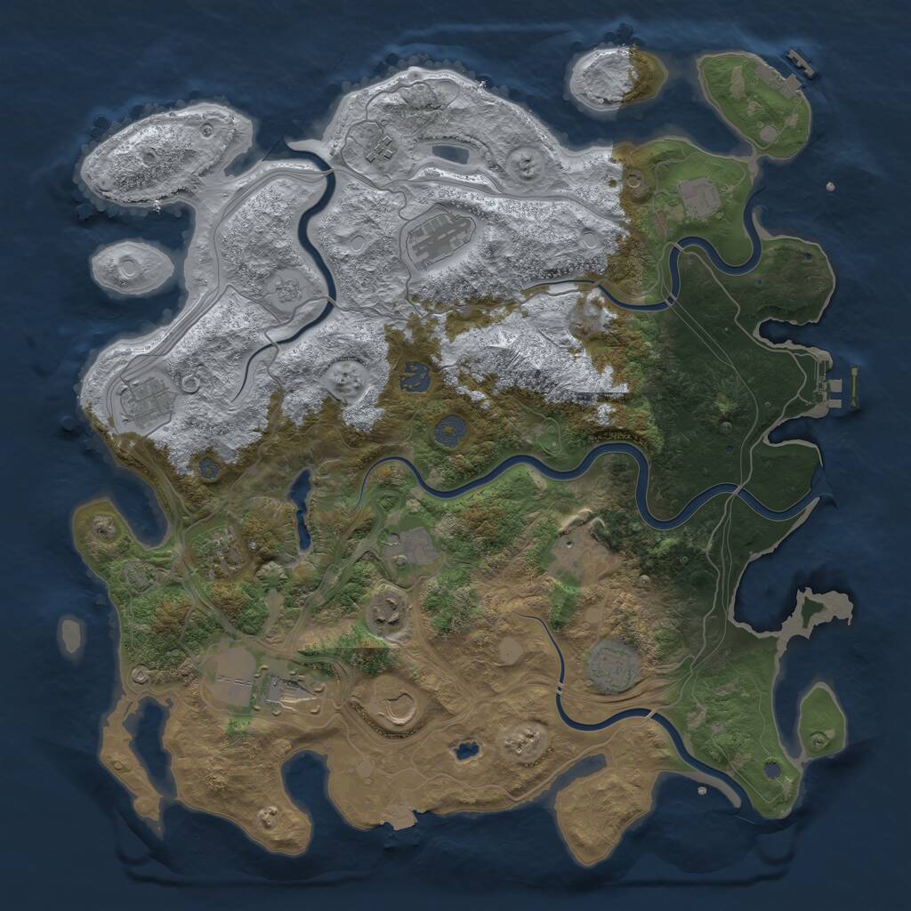 Rust Map: Procedural Map, Size: 4300, Seed: 620124842, 19 Monuments