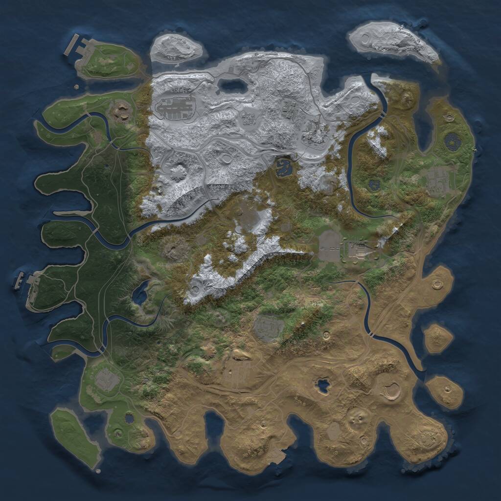Rust Map: Procedural Map, Size: 4250, Seed: 1497802920, 19 Monuments