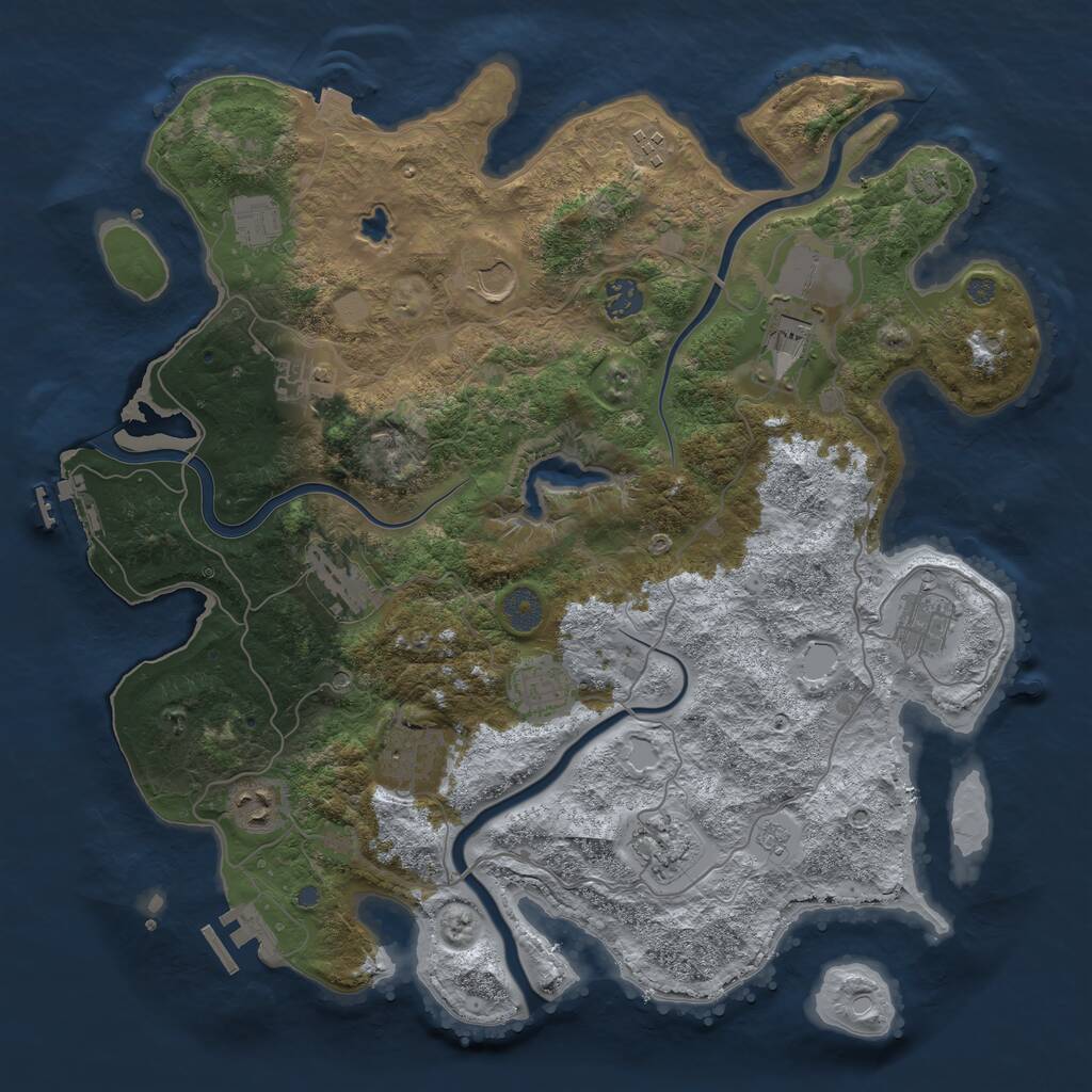 Rust Map: Procedural Map, Size: 4000, Seed: 65902490, 19 Monuments
