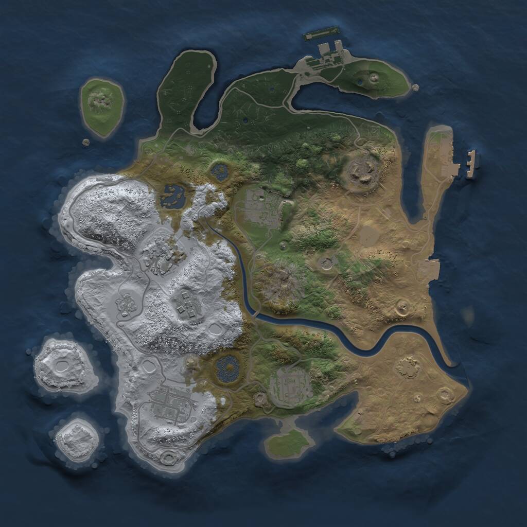 Rust Map: Procedural Map, Size: 3000, Seed: 82710492, 15 Monuments