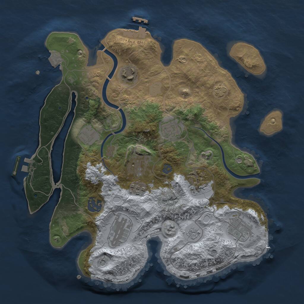 Rust Map: Procedural Map, Size: 3000, Seed: 610174602, 14 Monuments