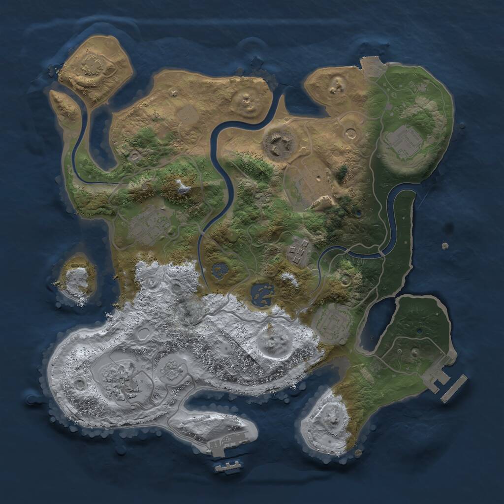 Rust Map: Procedural Map, Size: 3000, Seed: 215046614, 15 Monuments
