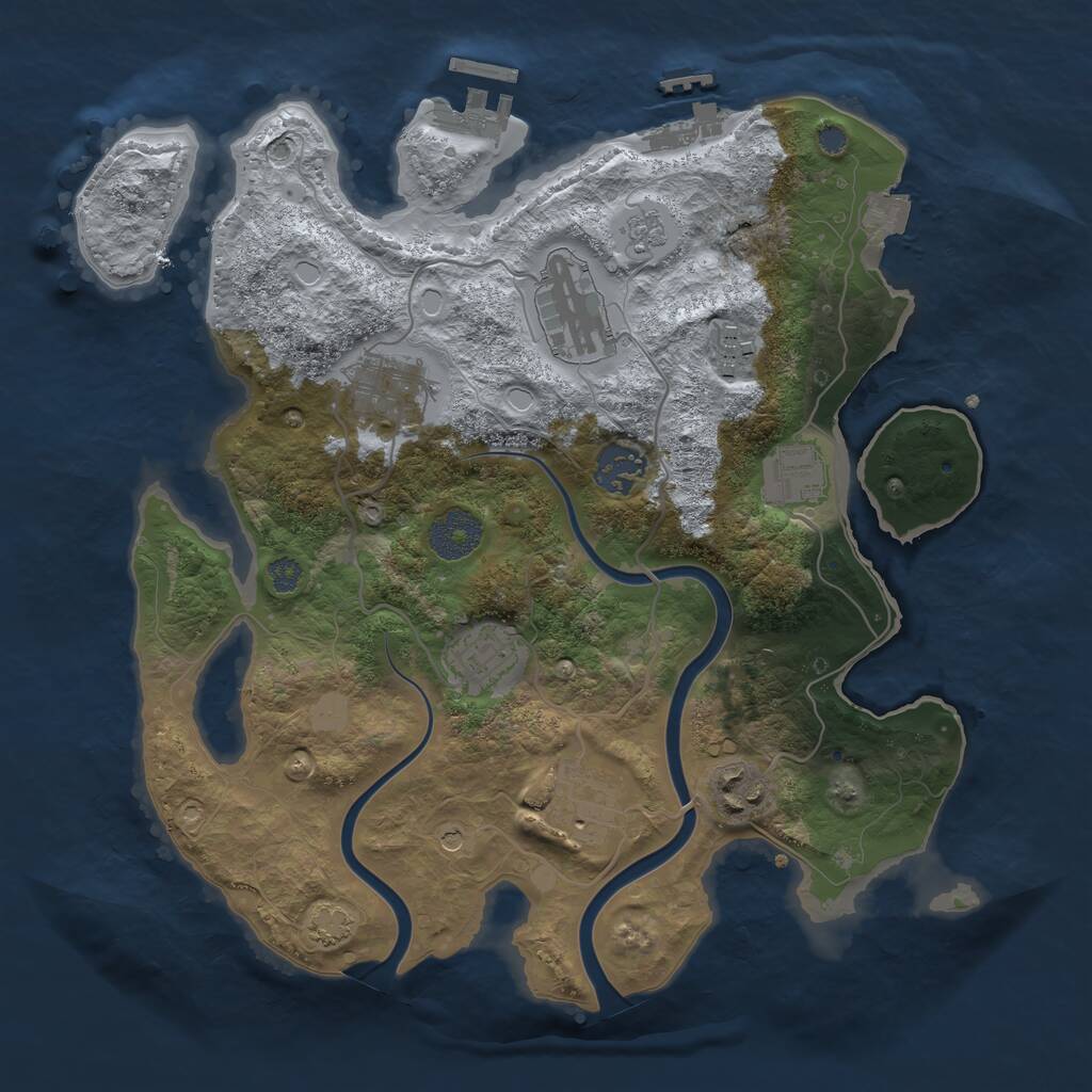 Rust Map: Procedural Map, Size: 3200, Seed: 1404954524, 15 Monuments