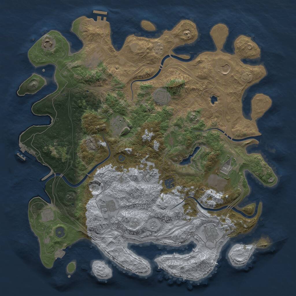 Rust Map: Procedural Map, Size: 4300, Seed: 1814305434, 19 Monuments
