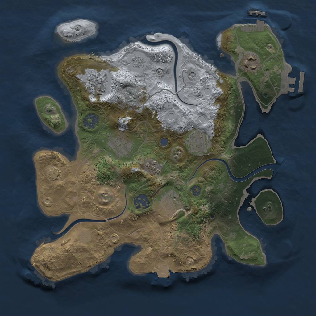 Rust Map: Procedural Map, Size: 3000, Seed: 1647682723, 15 Monuments