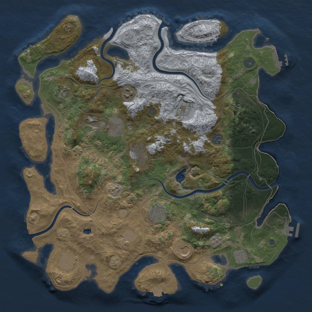 Rust Map: Procedural Map, Size: 4300, Seed: 676767, 17 Monuments