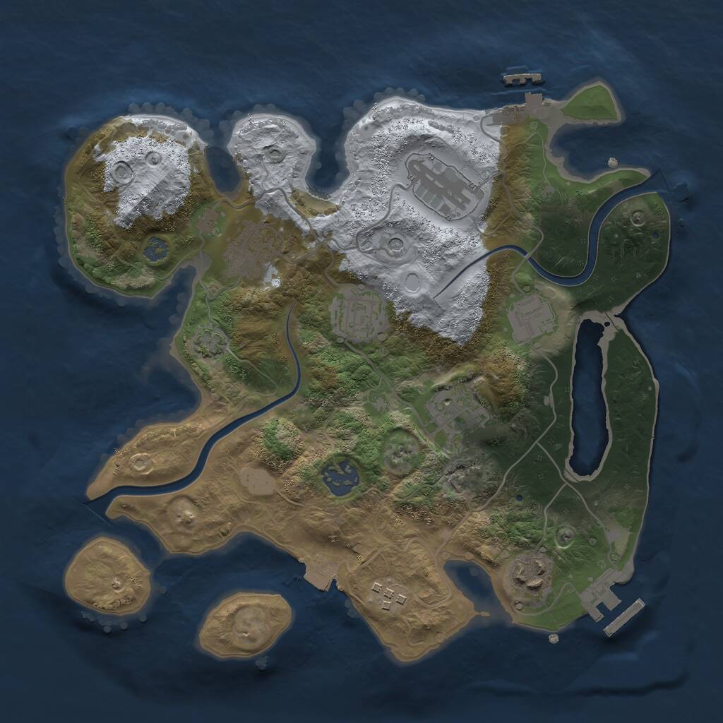 Rust Map: Procedural Map, Size: 3000, Seed: 19972717, 14 Monuments