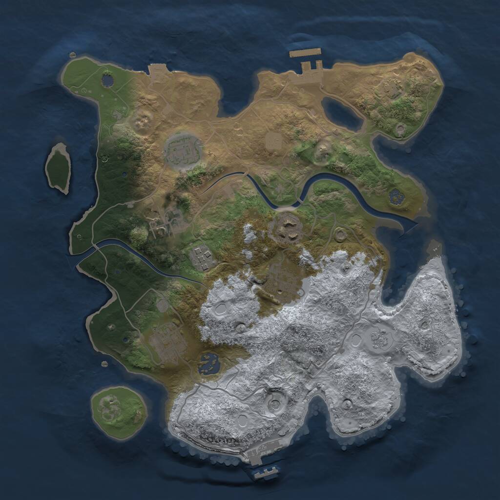 Rust Map: Procedural Map, Size: 3200, Seed: 95000, 15 Monuments