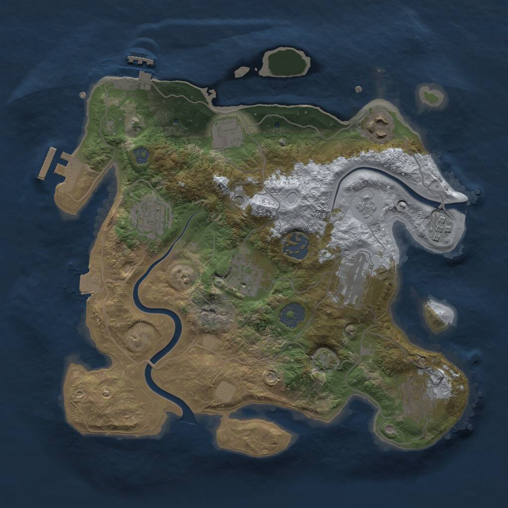 Rust Map: Procedural Map, Size: 3000, Seed: 210275611, 15 Monuments