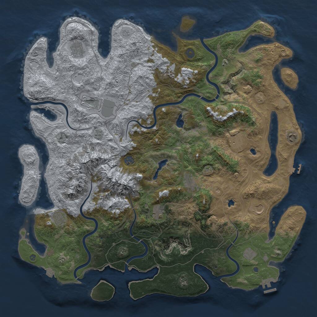 Rust Map: Procedural Map, Size: 5000, Seed: 1715991789, 19 Monuments