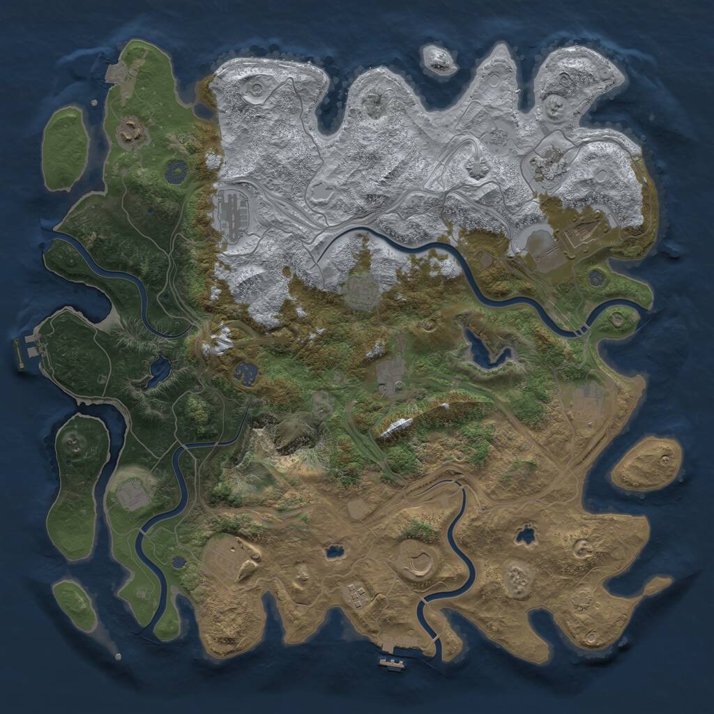 Rust Map: Procedural Map, Size: 4500, Seed: 299, 19 Monuments