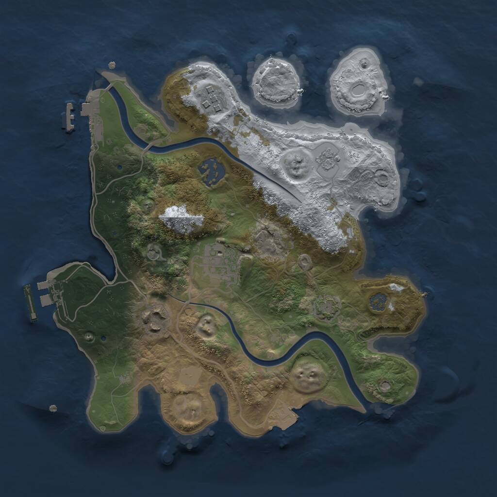 Rust Map: Procedural Map, Size: 2750, Seed: 6390, 12 Monuments