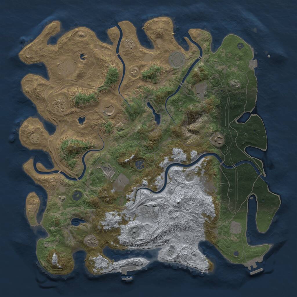 Rust Map: Procedural Map, Size: 4500, Seed: 1750978042, 19 Monuments