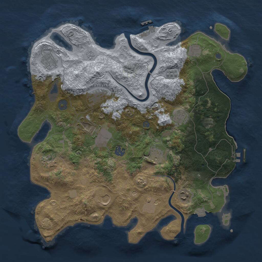 Rust Map: Procedural Map, Size: 3750, Seed: 16071998, 19 Monuments