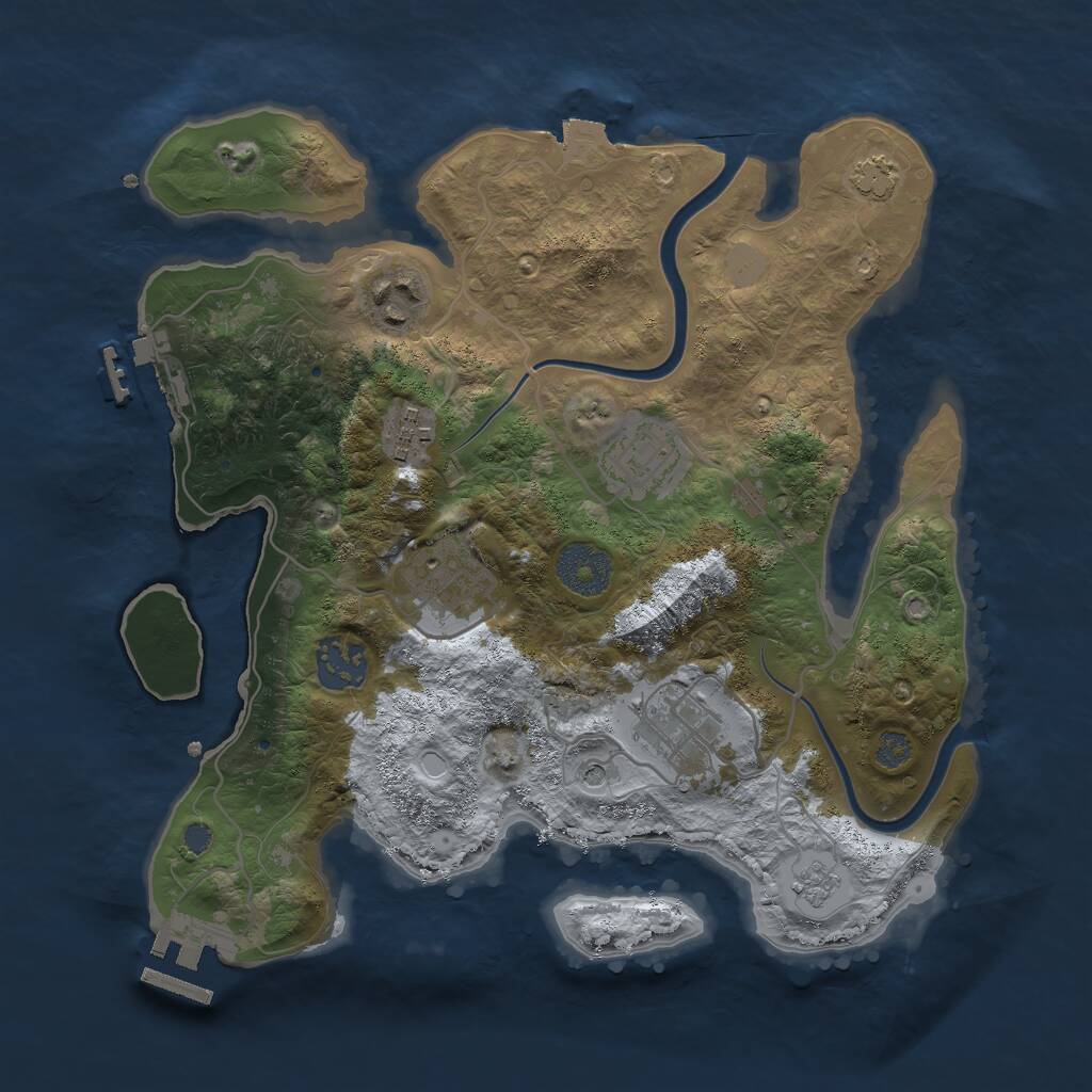 Rust Map: Procedural Map, Size: 3000, Seed: 849948376, 14 Monuments