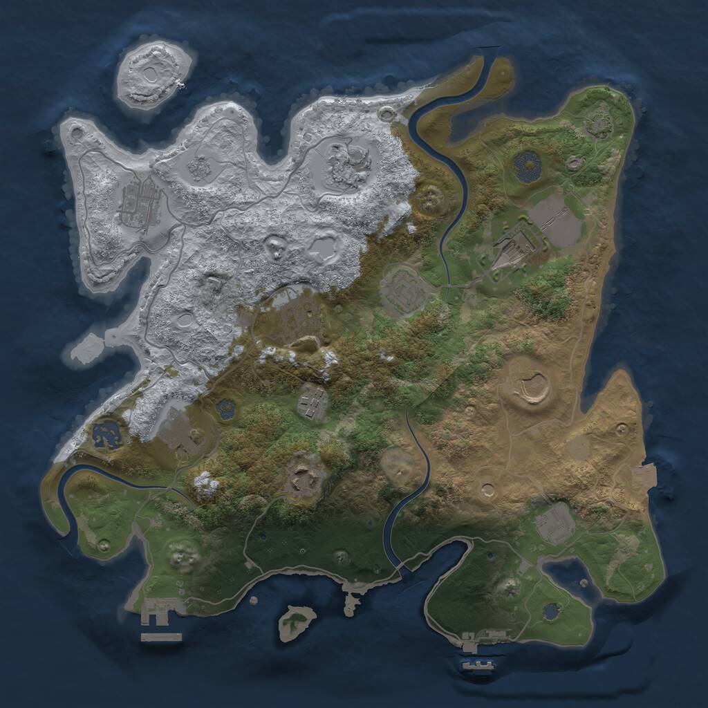 Rust Map: Procedural Map, Size: 3500, Seed: 903717262, 16 Monuments