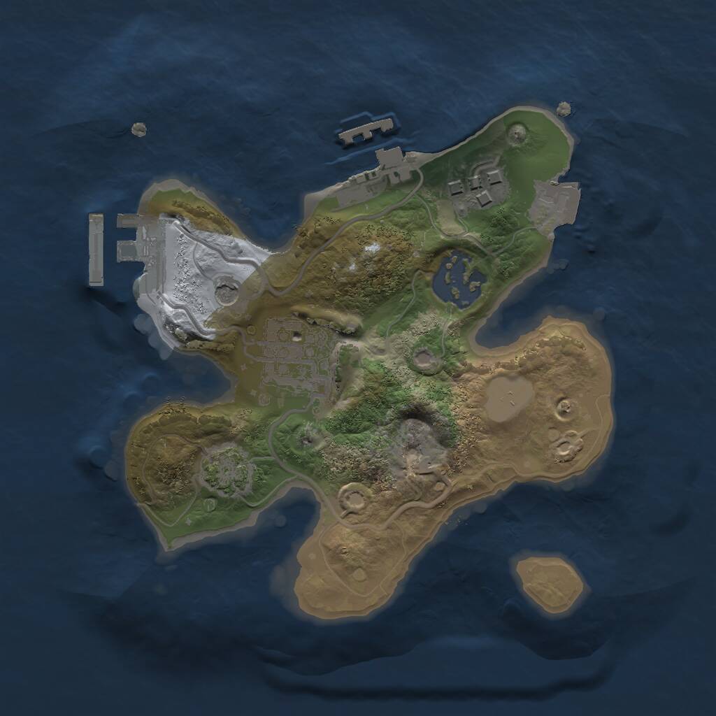 Rust Map: Procedural Map, Size: 2000, Seed: 59398, 10 Monuments