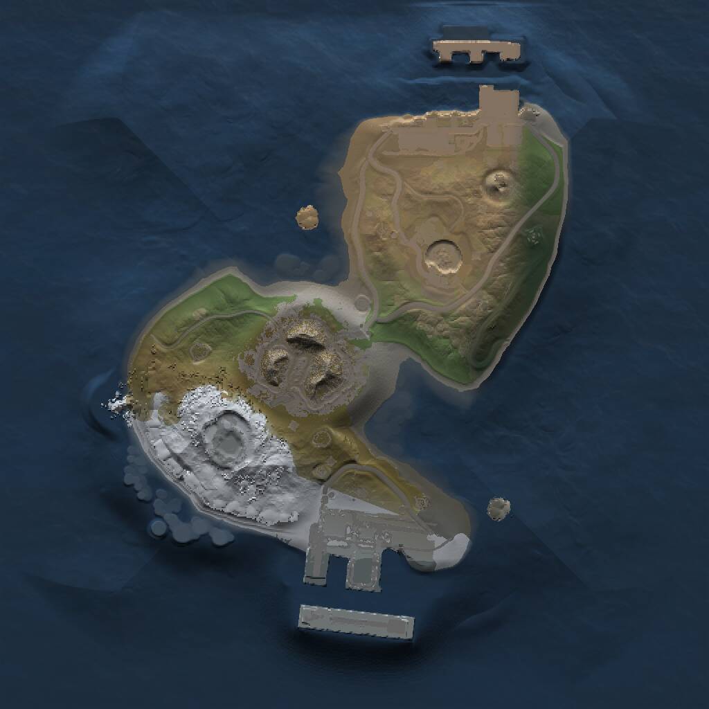 Rust Map: Procedural Map, Size: 1250, Seed: 999991976, 7 Monuments