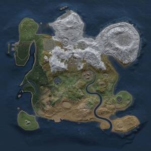 Thumbnail Rust Map: Procedural Map, Size: 3000, Seed: 1255144561, 14 Monuments