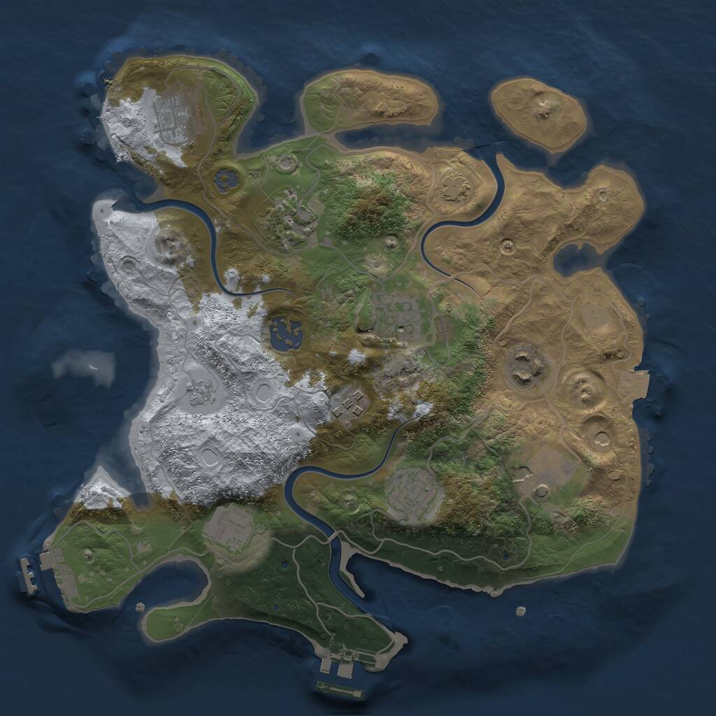 Rust Map: Procedural Map, Size: 3000, Seed: 61832, 16 Monuments