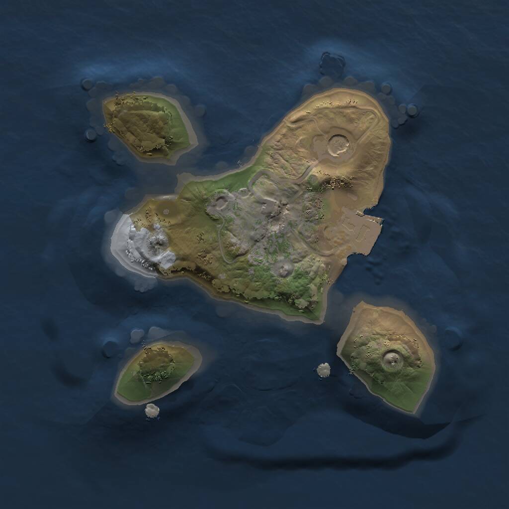 Rust Map: Procedural Map, Size: 1500, Seed: 572989711, 4 Monuments