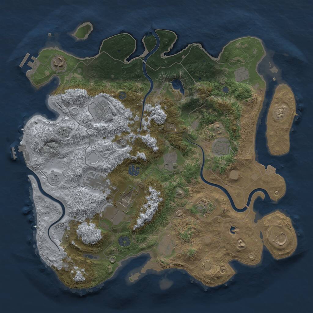Rust Map: Procedural Map, Size: 4000, Seed: 268878883, 19 Monuments