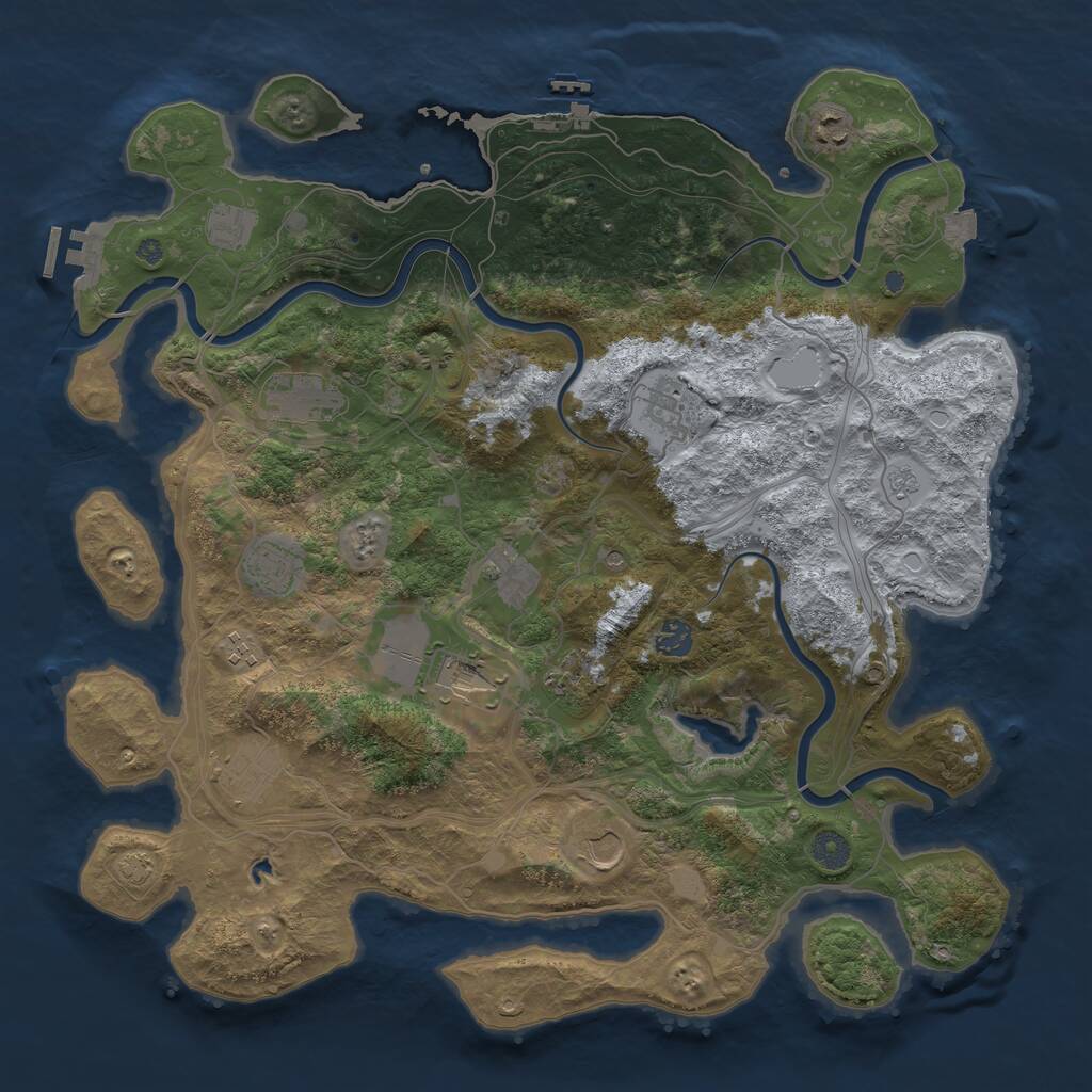 Rust Map: Procedural Map, Size: 4250, Seed: 2012205276, 17 Monuments