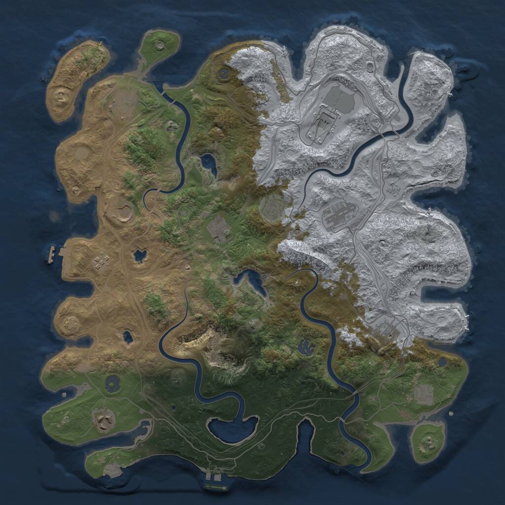 Rust Map: Procedural Map, Size: 4500, Seed: 97689, 19 Monuments